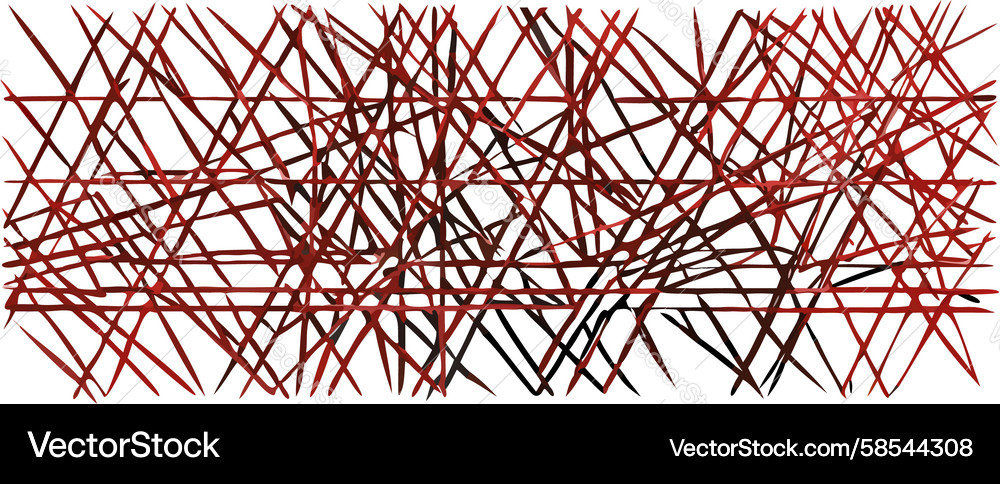 Intense Chaotic Red Lines Vector Image
