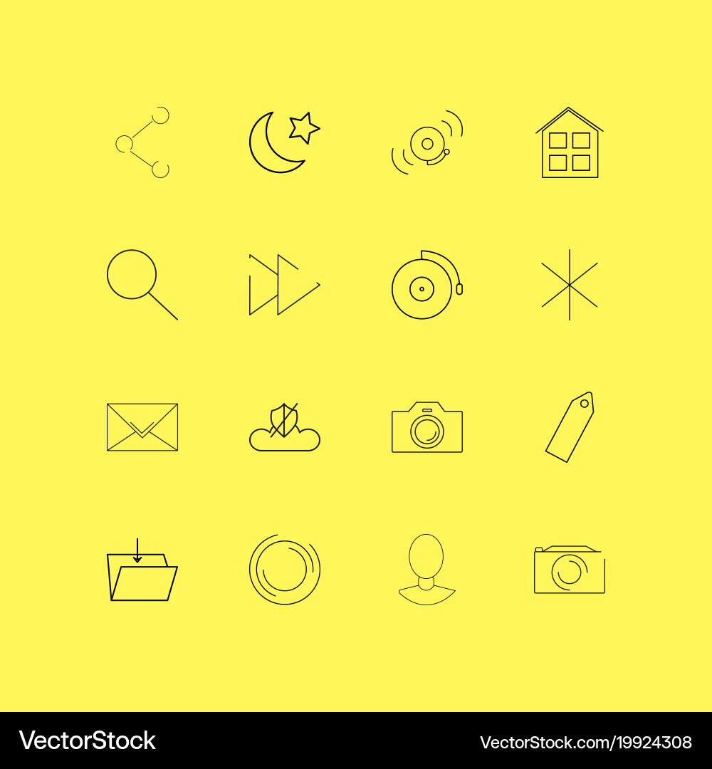 Interface linear icon set simple outline icons vector image