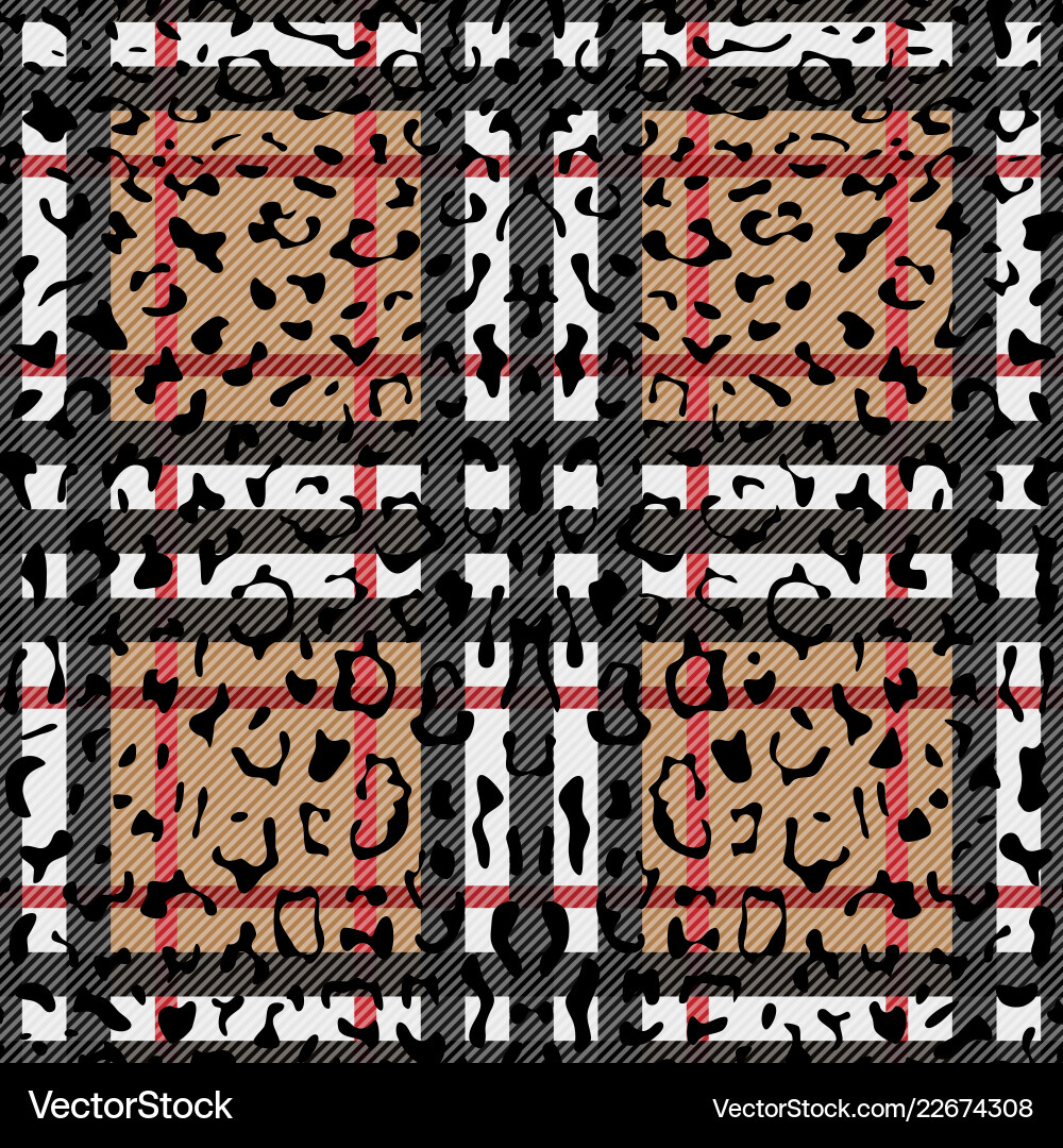 Leopard Check Pattern Seamless vector image