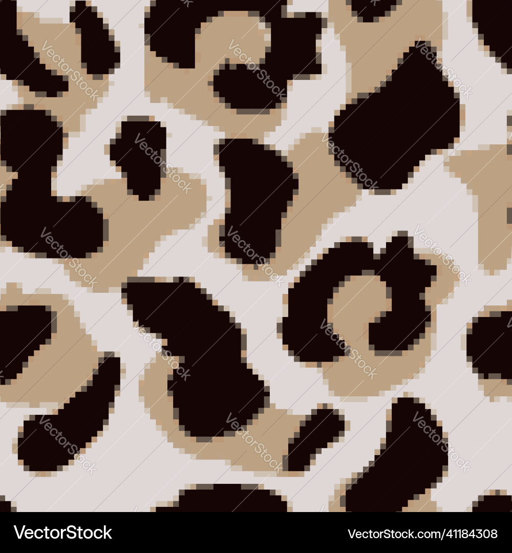 Leopard seamless patternin pixel art style Vector Image