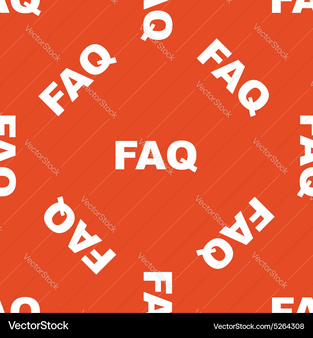 Orange faq pattern vector image
