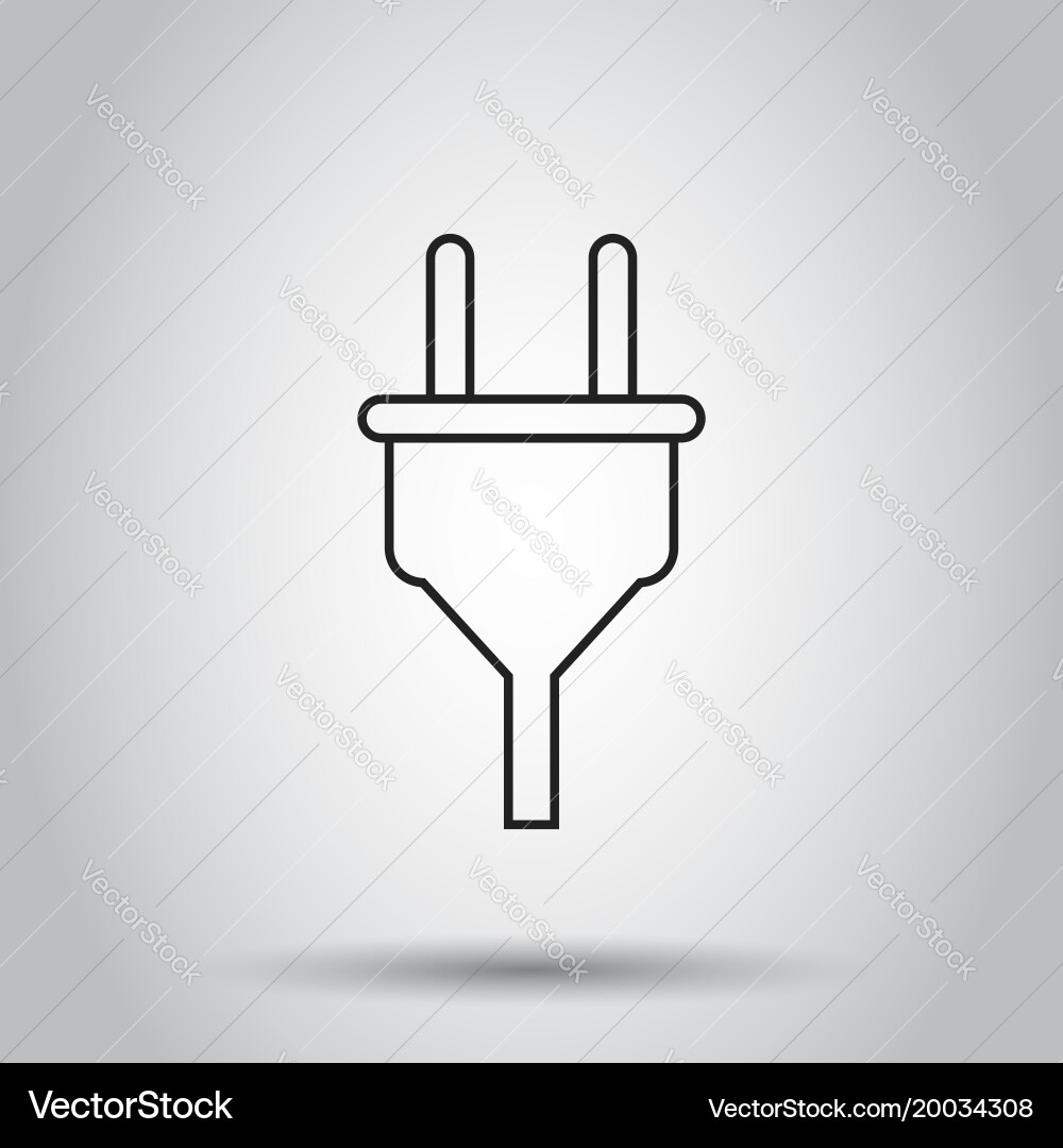 Plug socket icon in line style on isolated Vector Image