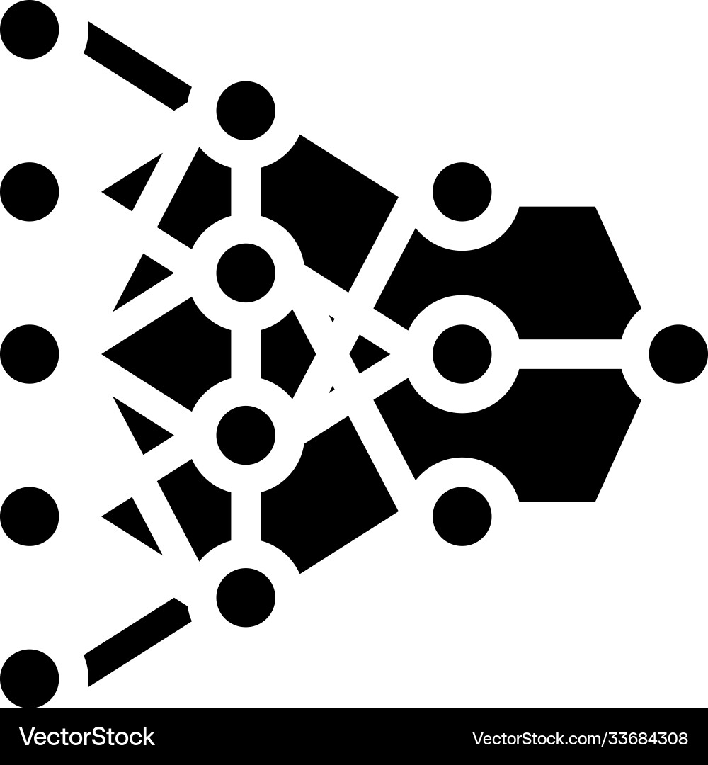 Program hierarchy artificial intelligence glyph vector image