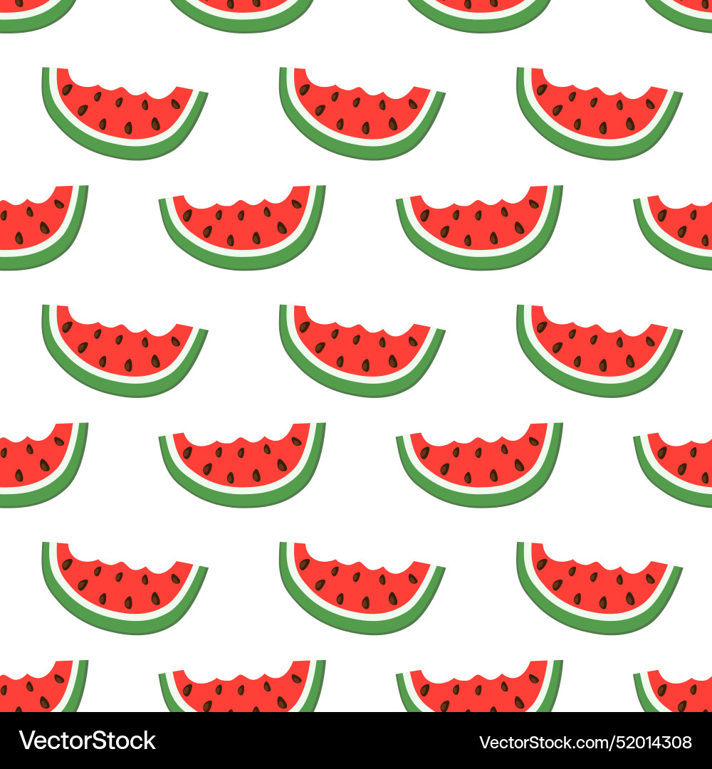 Seamless pattern with watermelon bite slice Seamless pattern with watermelon bite slice vector image