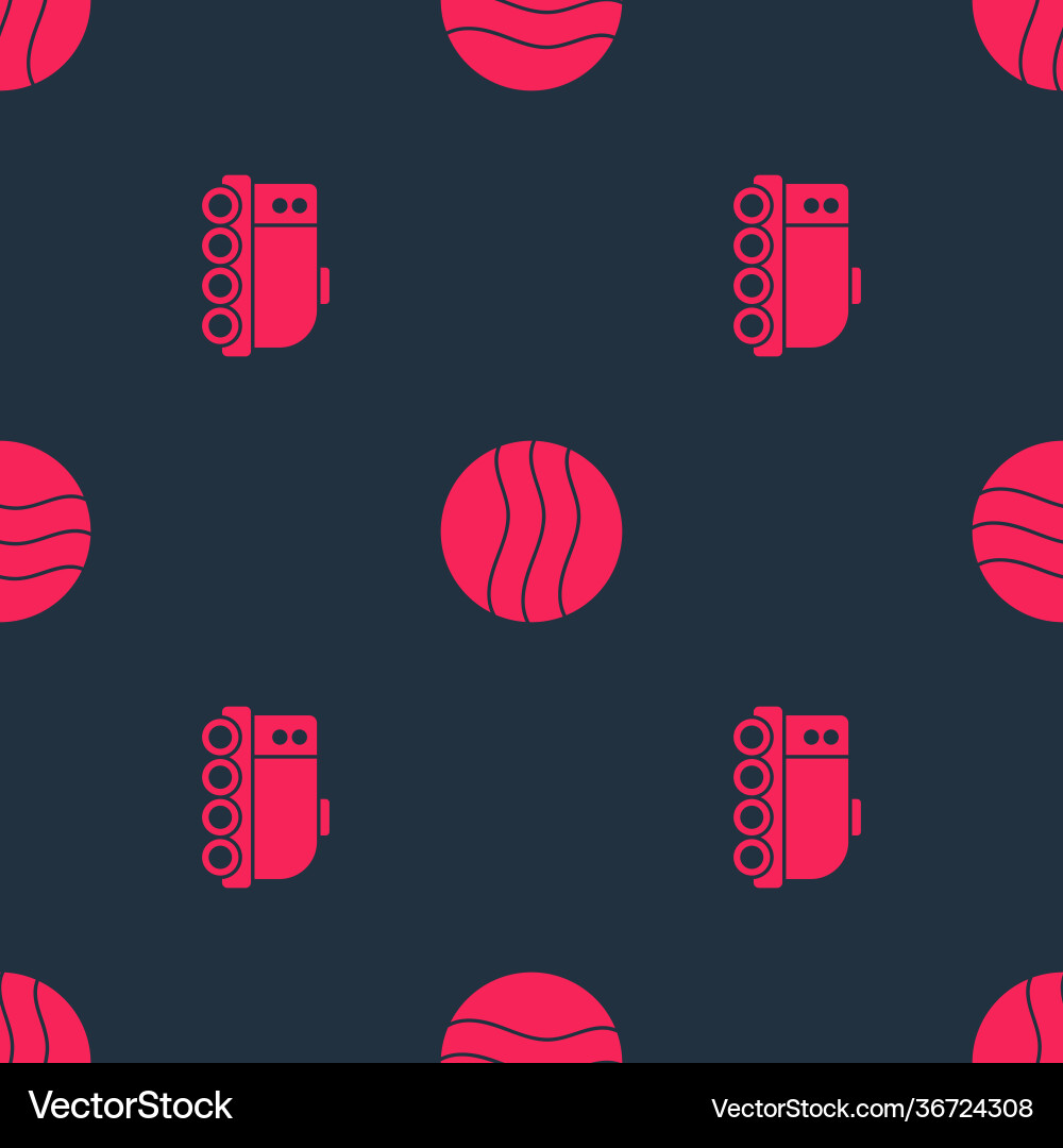 Set mars rover and planet on seamless pattern Set mars rover and planet on seamless pattern vector image