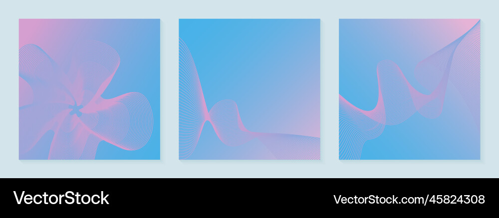 Set of light geometric background with wave lines Set of light geometric background with wave lines vector image