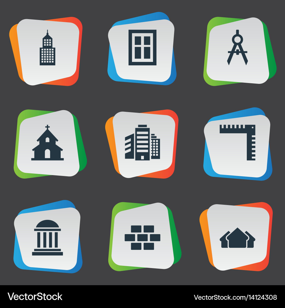 Set of simple architecture Vector Image