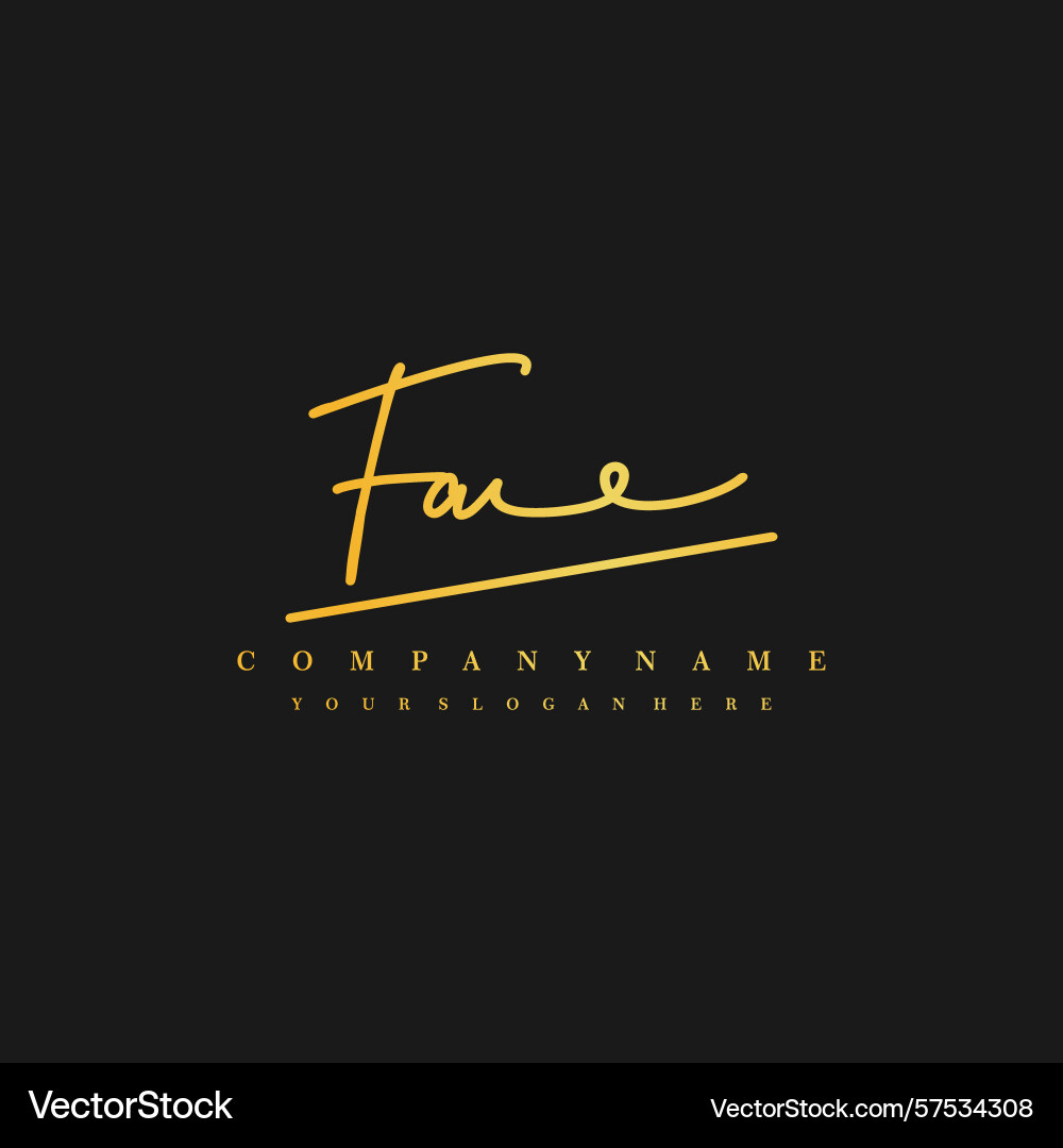 Signature style fa initial logos initials logo Signature style fa initial logos initials logo Vector Image