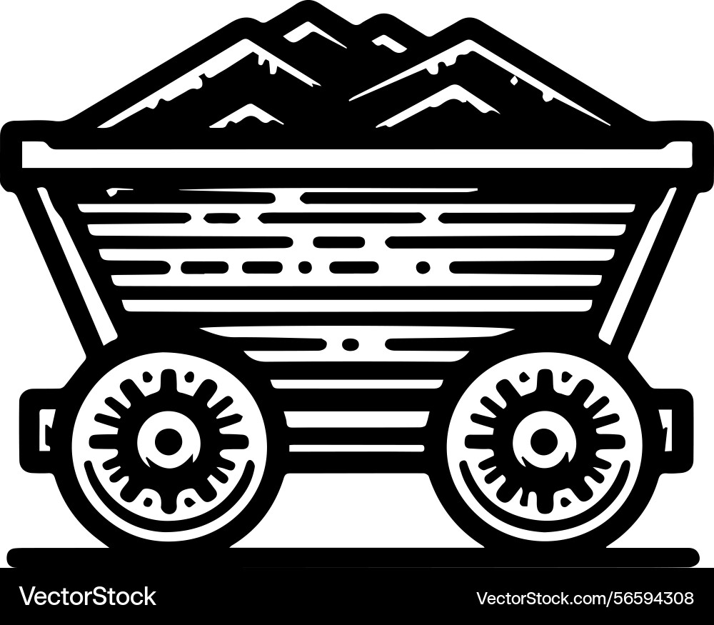 Simple icon of a mining carts logo design Vector Image