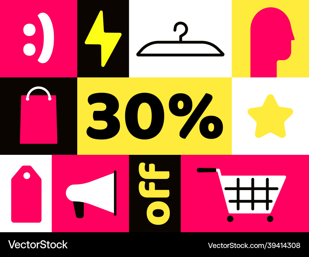 Simple minimal flat flash sale black friday Vector Image