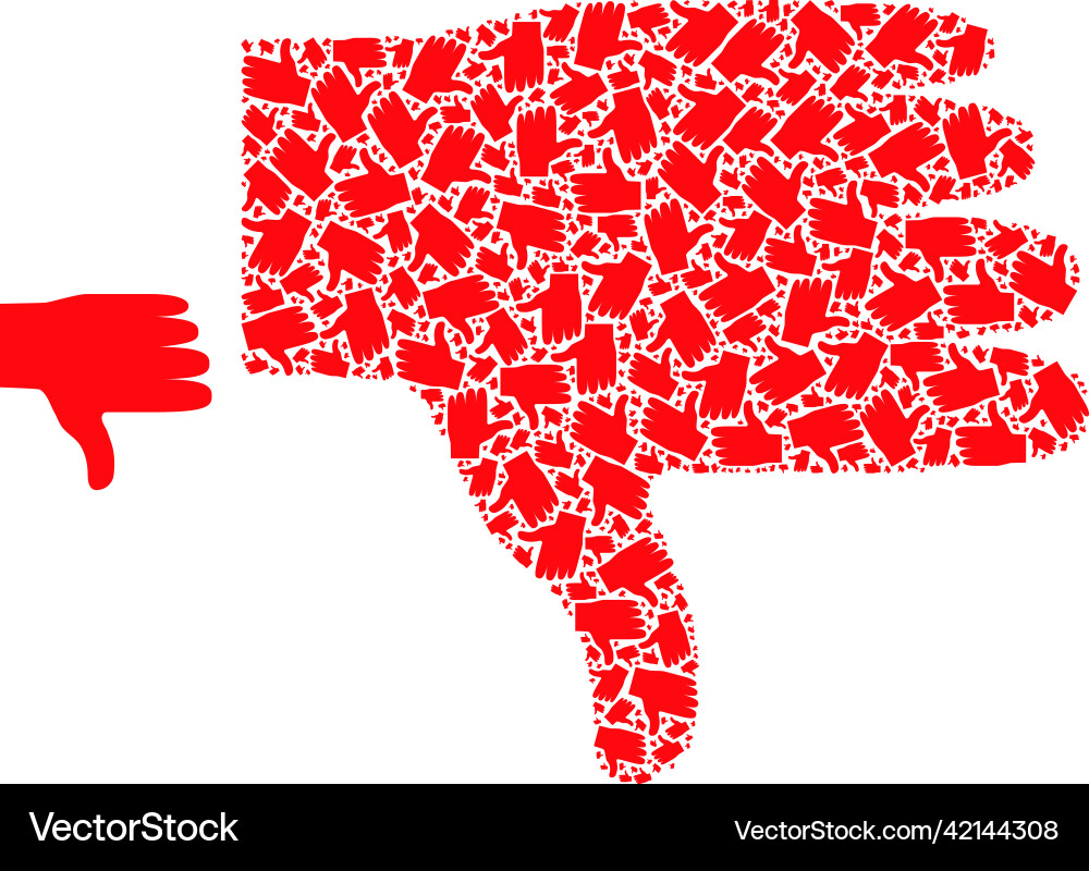 Thumb down recursion mosaic of items Thumb down recursion mosaic of items Vector Image