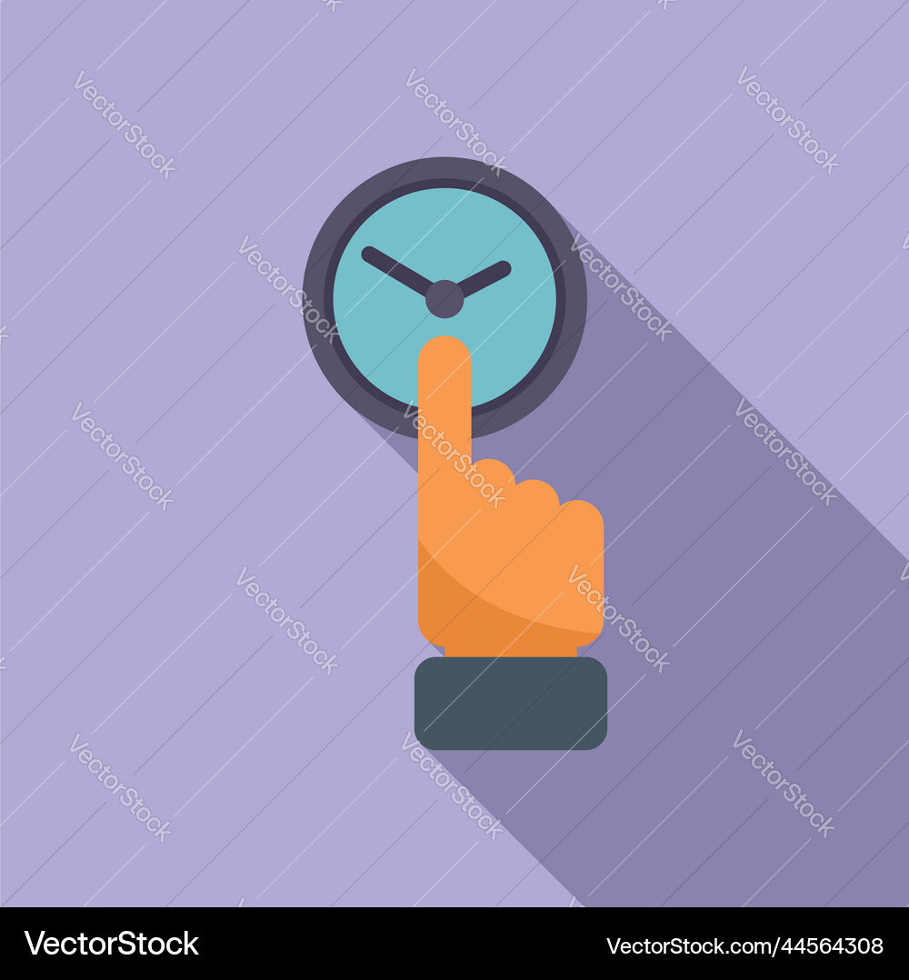 Touch time control icon flat work task vector image