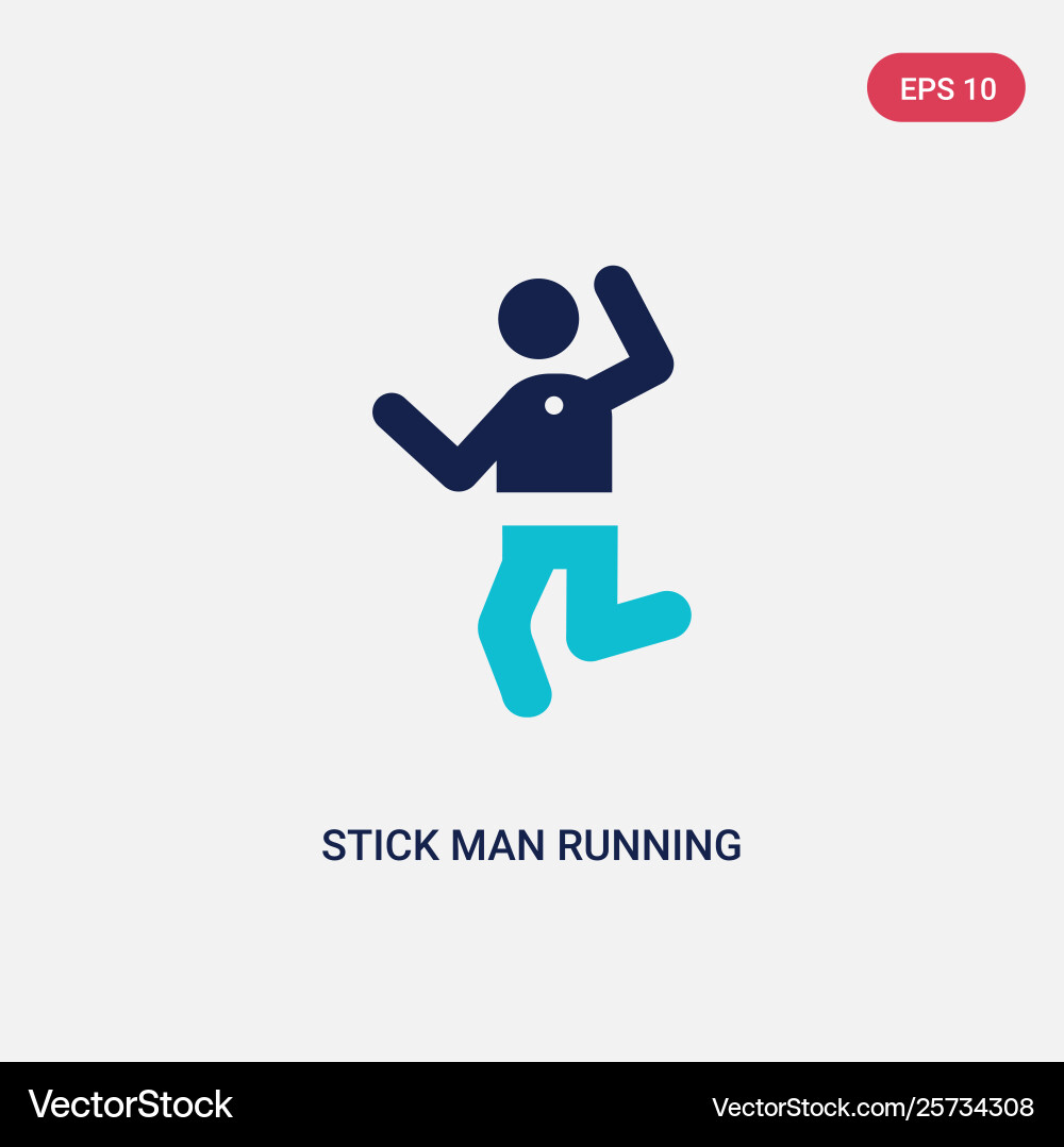 Two color stick man running icon from behavior Two color stick man running icon from behavior vector image