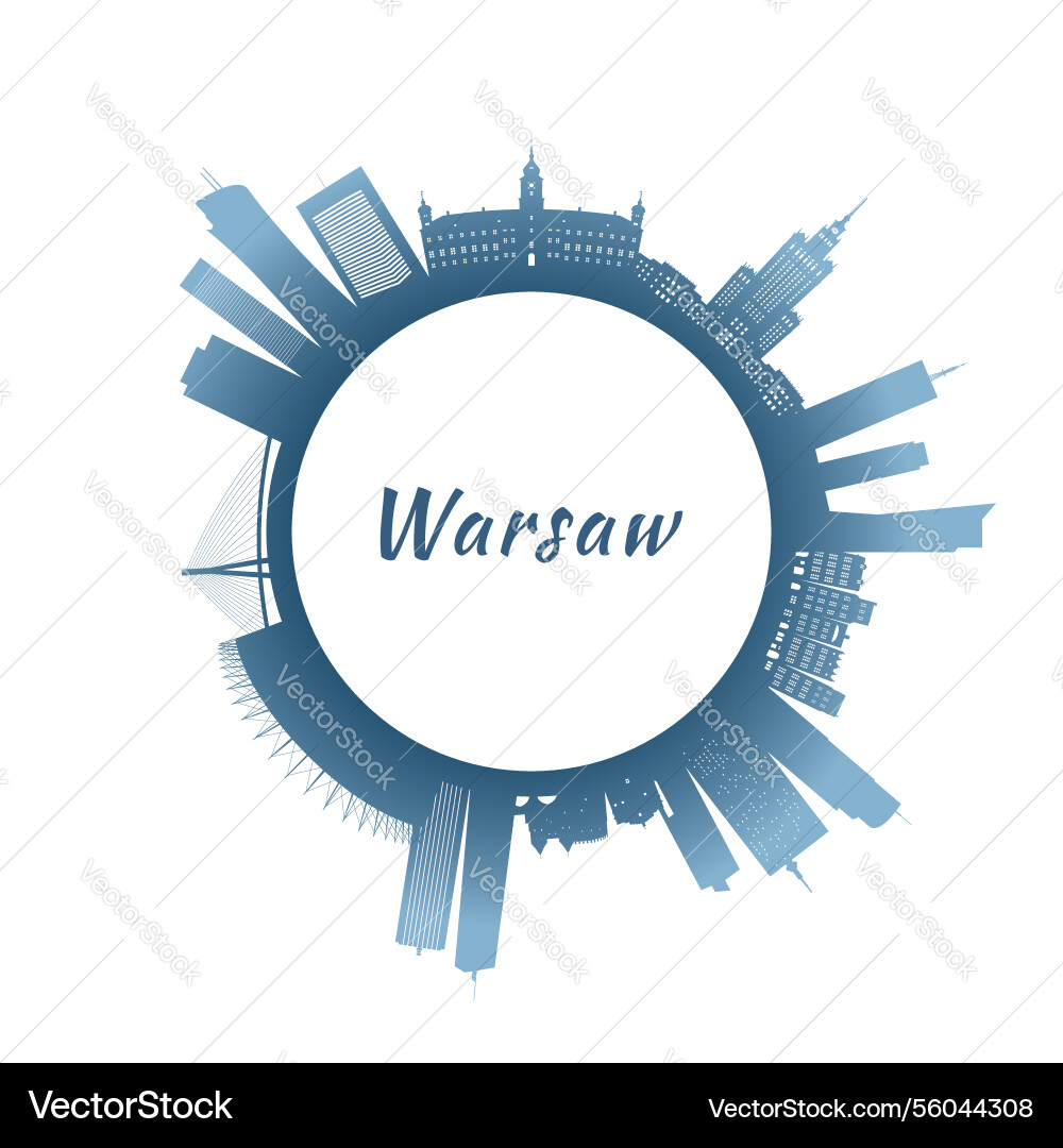 Warsaw skyline with colorful buildings circular Warsaw skyline with colorful buildings circular vector image