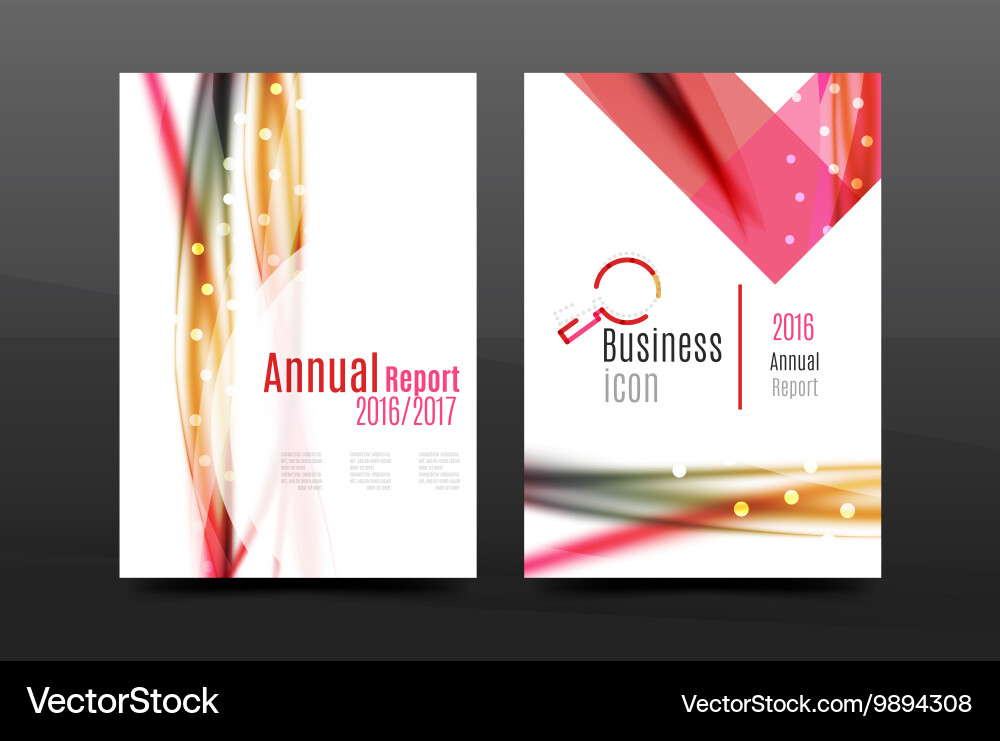 Wave pattern a4 annual report template vector image