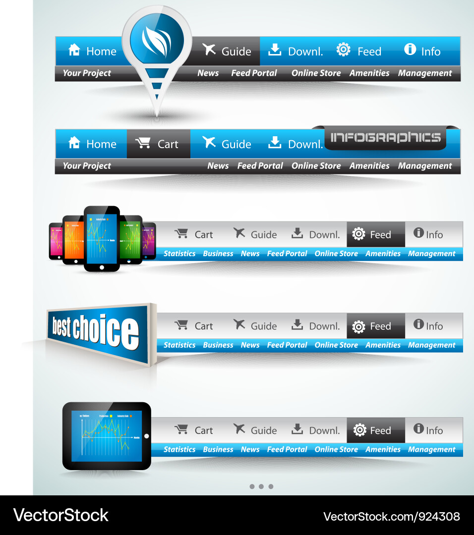 Web button bars vector image