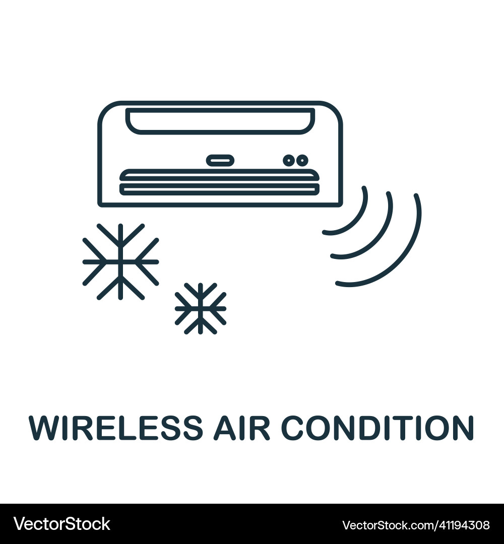 Wireless air condition icon line element from Wireless air condition icon line element from vector image