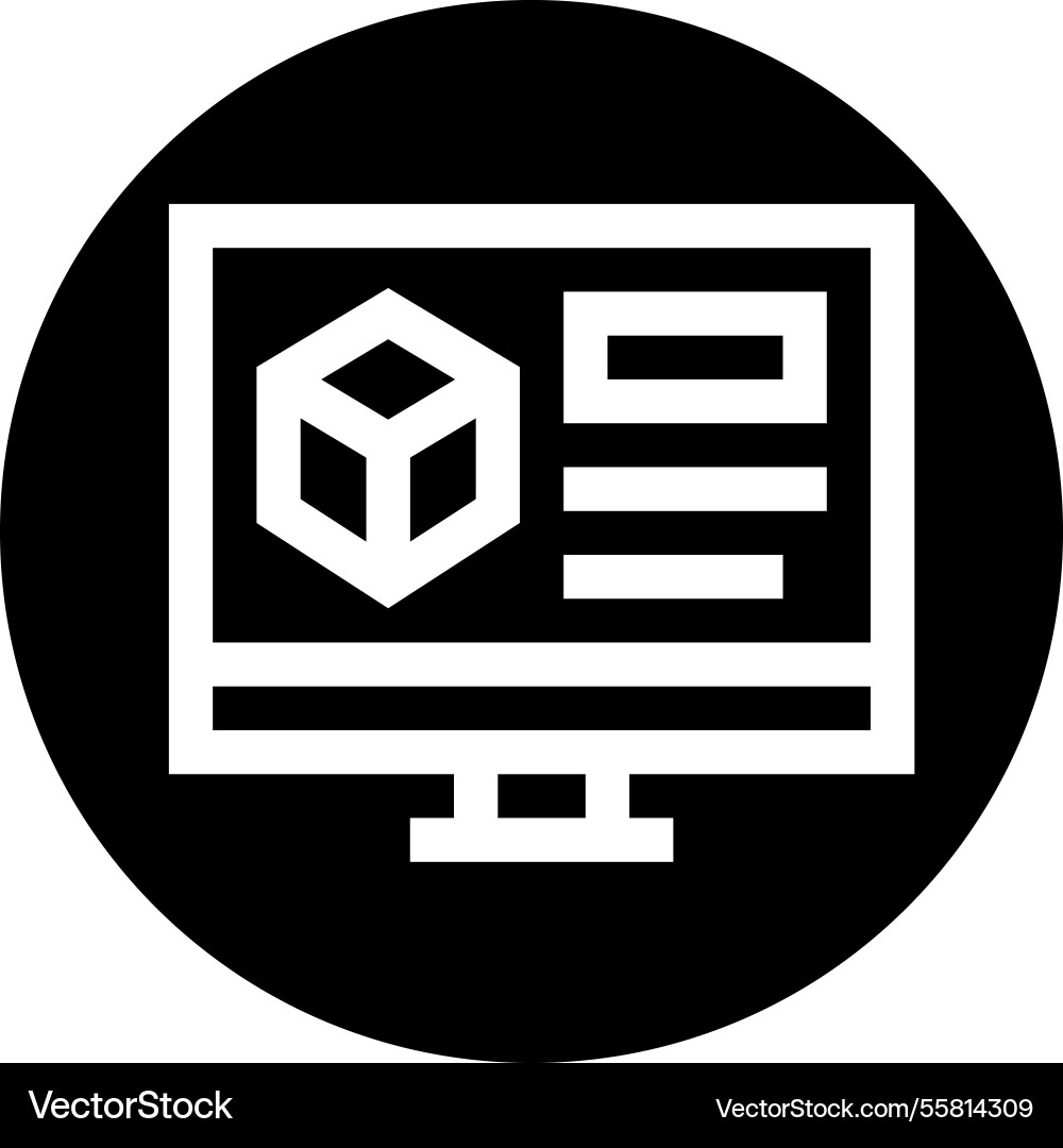 3d modeling icon design Vector Image
