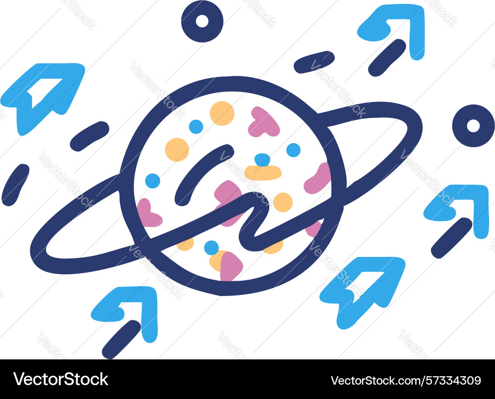Abstract communication globe with data arrows vector image