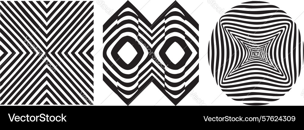Abstract optical patterns set design generative ai vector image