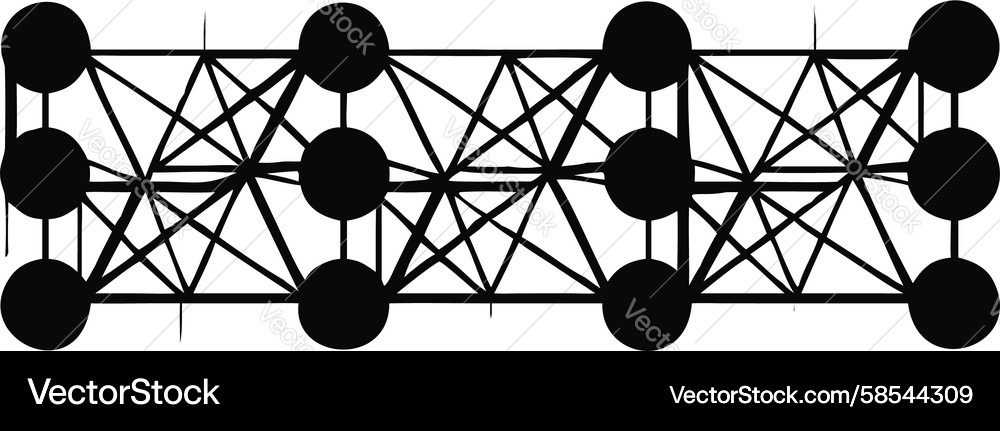 AI Neural Network Data Processing Vector Image