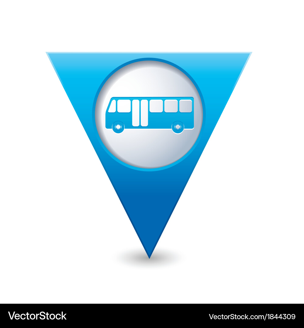 Bus icon map pointer blue vector image