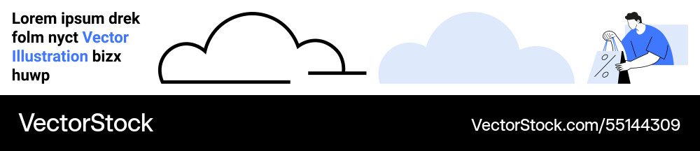 Cloud computing concept with minimalistic art Vector Image