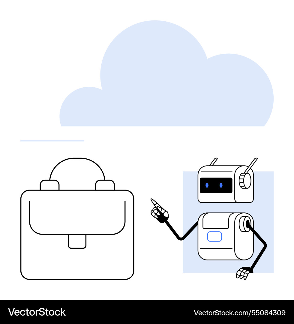 Cloud computing with ai integration symbolized Vector Image
