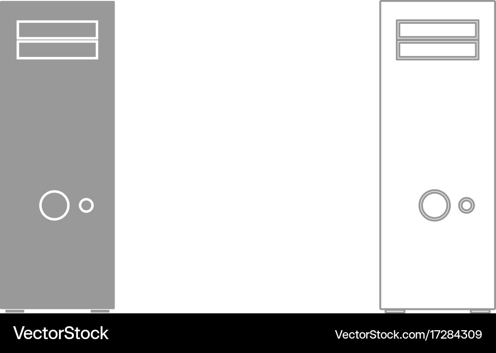 Computer case or system unit it is icon vector image