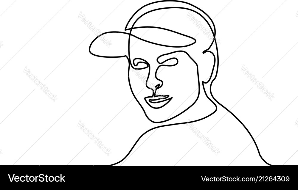 Continuous Line Portrait Vector Image