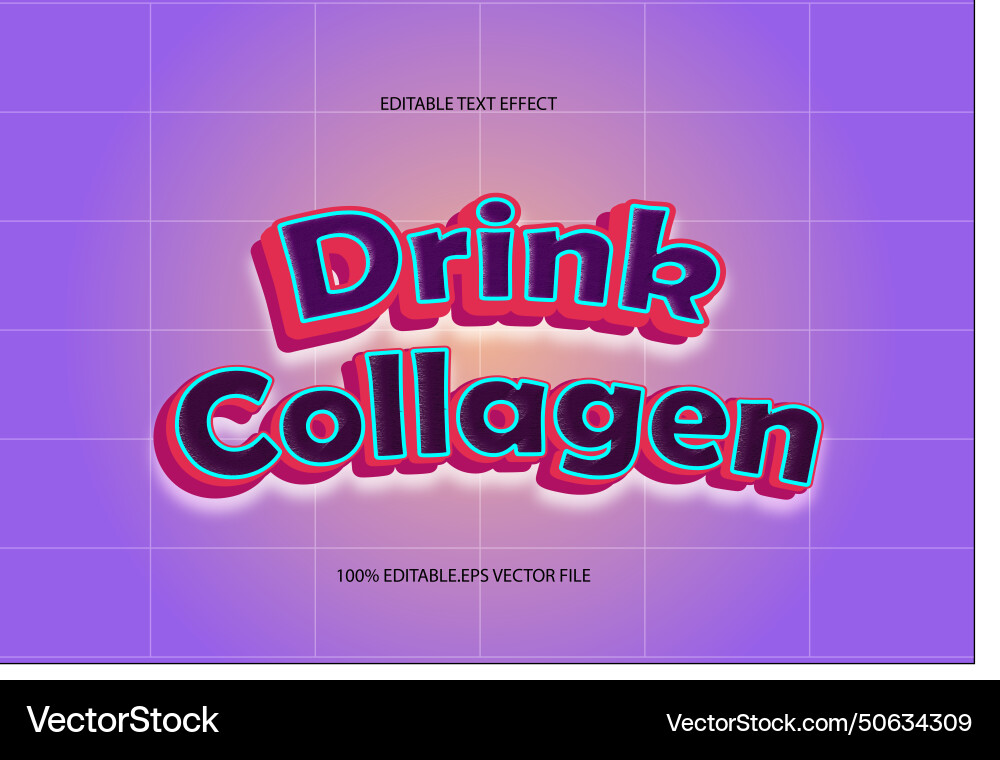 Drink editable text effect emboss gradient style Drink editable text effect emboss gradient style vector image