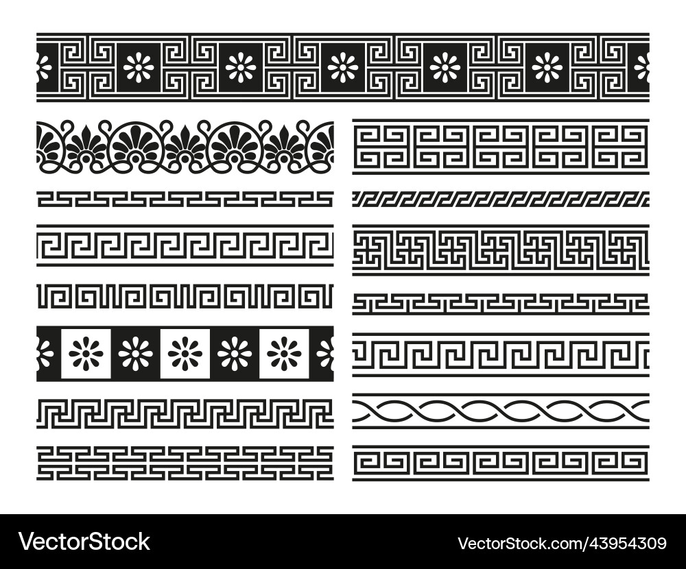 Greek ornaments geometric seamless pattern vector image