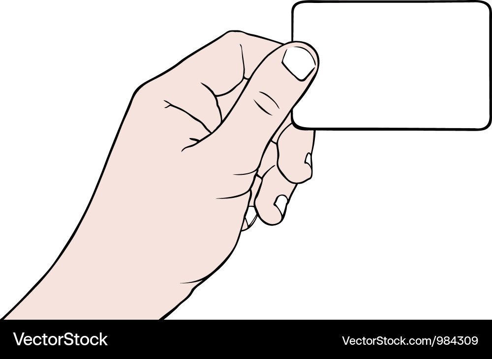 Hand mit leerer Karte Vektorbild