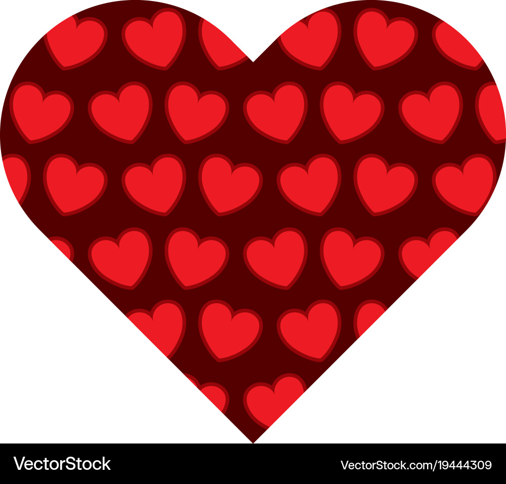 Heart frame with hearts pattern background Vector Image