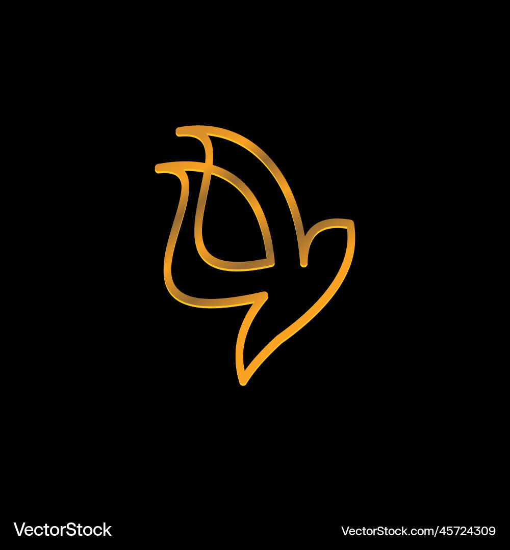 Hummingbird line art icon logo concept on black Hummingbird line art icon logo concept on black vector image