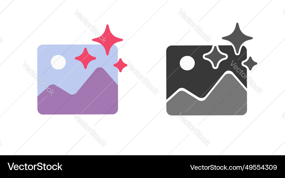 Image photo pic enhance icon simple thumbnail Image photo pic enhance icon simple thumbnail vector image