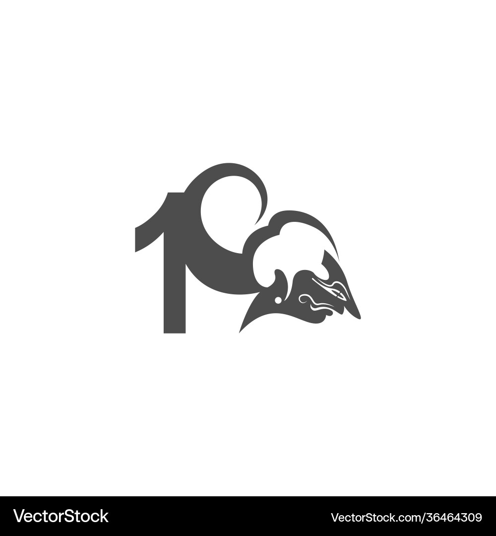 Javanese puppet icon with number logo design Javanese puppet icon with number logo design vector image