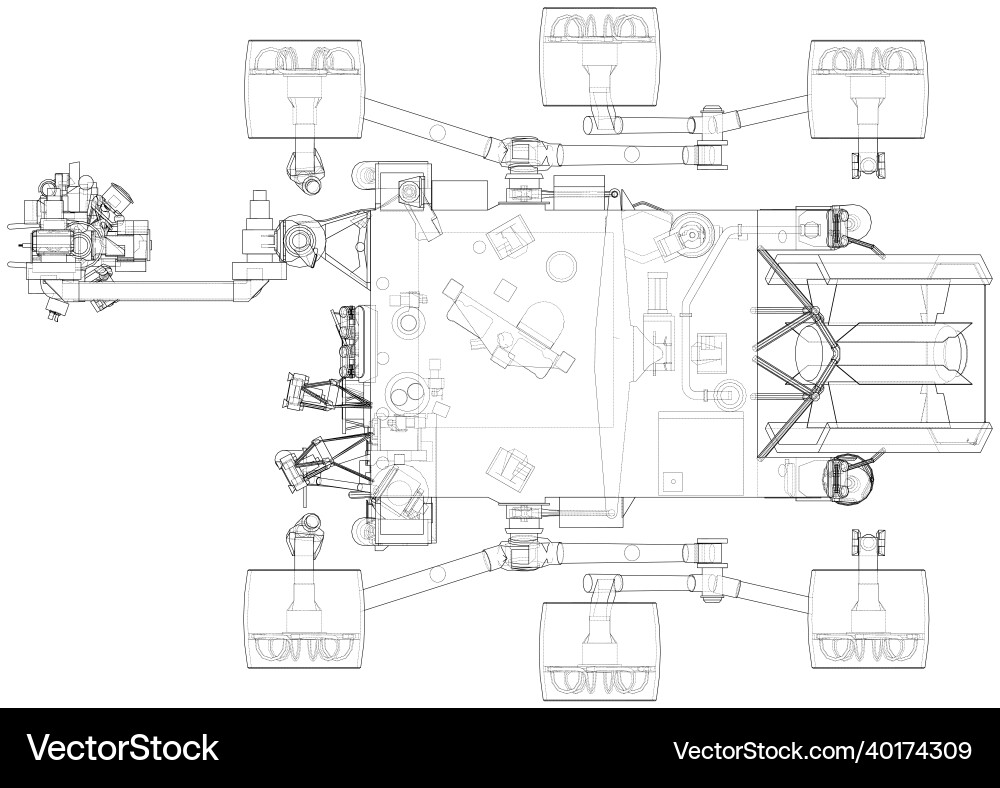 Mars rover rendering of 3d vector image