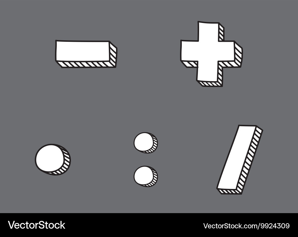 Math Operations Icons - Plus Minus Multiply Divide vector image