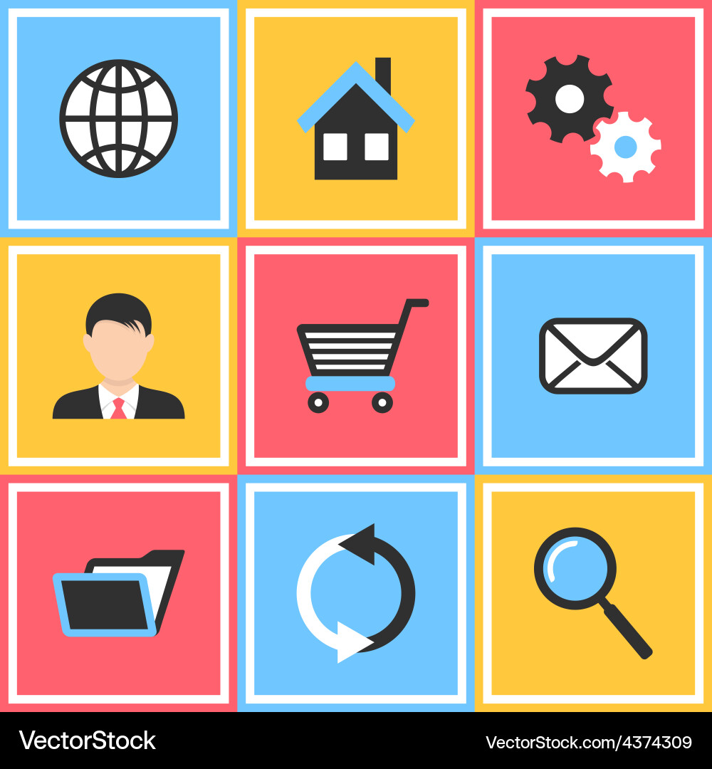 Office and web icons Vector Image