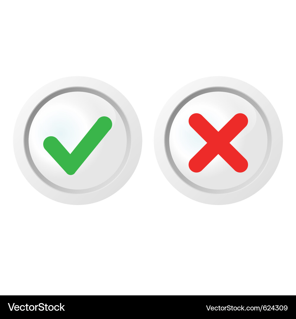 Pass/Fail Icons Set vector image