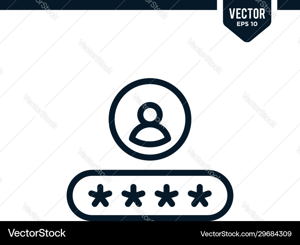 Password icon collection in line style Password icon collection in line style vector image