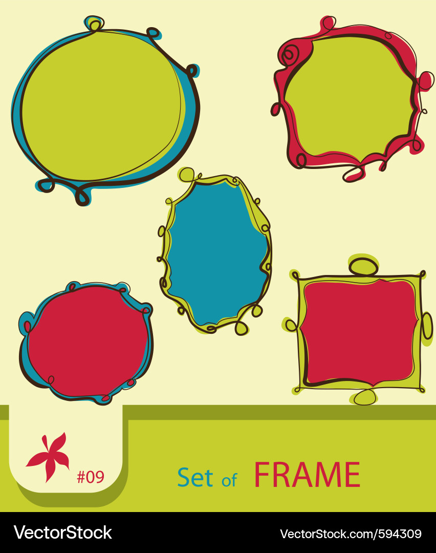 Retro Frame Set Vector Image