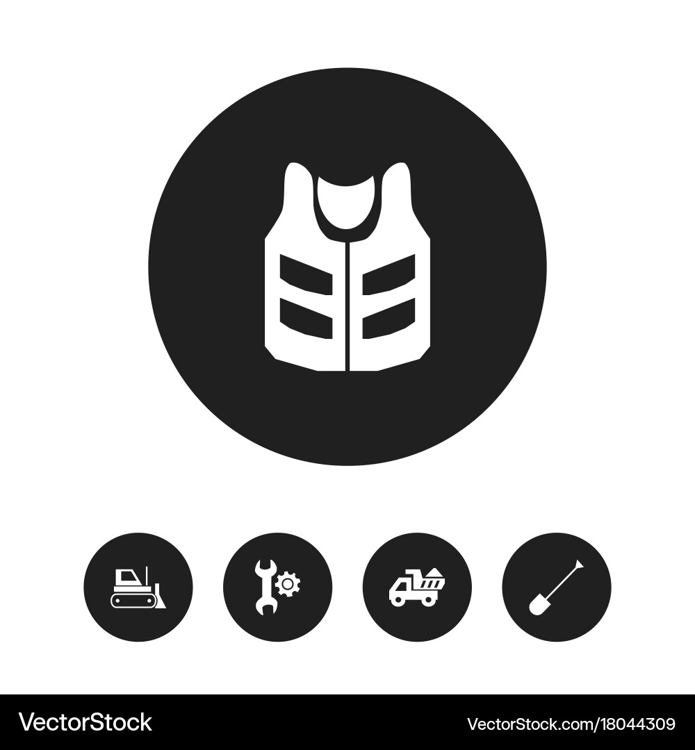 Set of 5 editable building icons includes symbols vector image