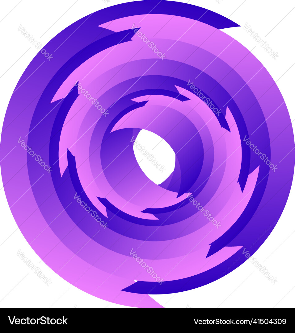 Spiral swirl twirl rotating segmented circle vector image