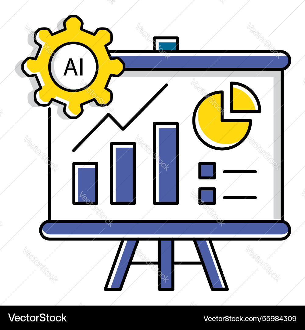 Statistical report ai automation chart icon design vector image