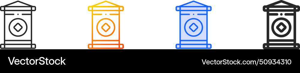 Banner iconthin linear gradient blue stroke Vector Image