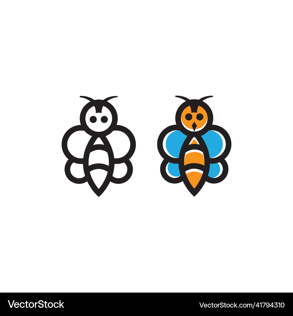 Bee icon color line design Bee icon color line design Vector Image