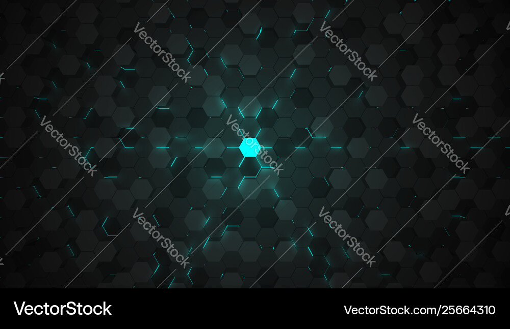 Blue 3d hexagon tech background Blue 3d hexagon tech background vector image