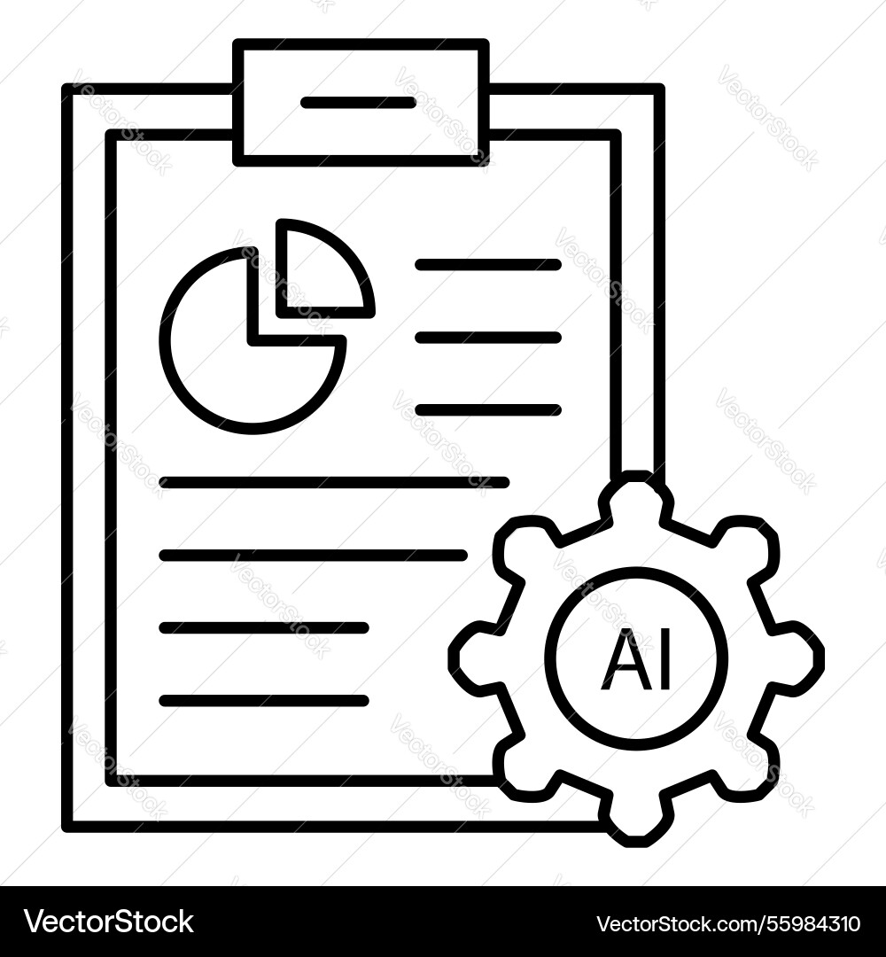 Business ai automation report document icon Vector Image